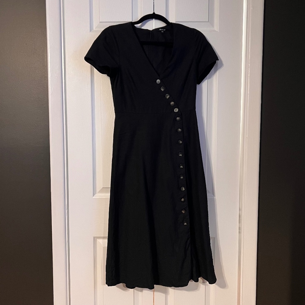 Madewell linen midi dress with buttons